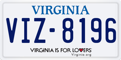 VA license plate VIZ8196
