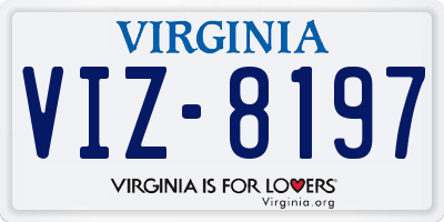 VA license plate VIZ8197