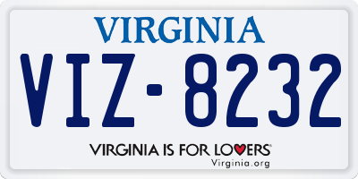 VA license plate VIZ8232