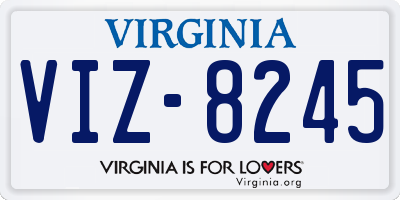 VA license plate VIZ8245