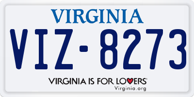VA license plate VIZ8273