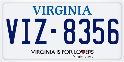 VA license plate VIZ8356