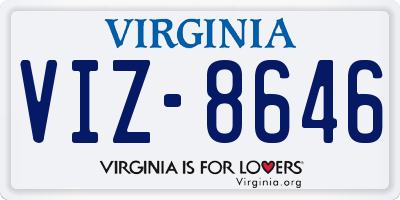VA license plate VIZ8646