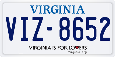 VA license plate VIZ8652