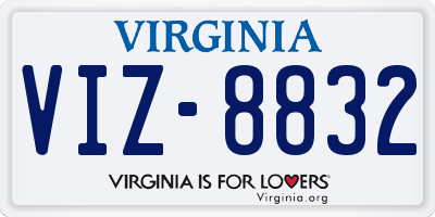 VA license plate VIZ8832