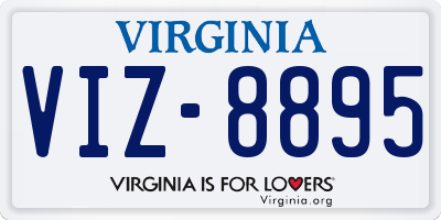 VA license plate VIZ8895