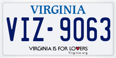 VA license plate VIZ9063
