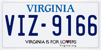 VA license plate VIZ9166