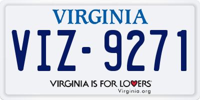 VA license plate VIZ9271