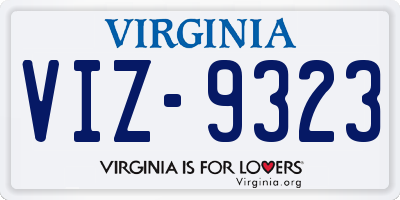 VA license plate VIZ9323
