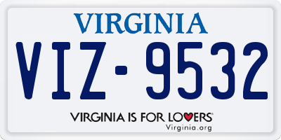 VA license plate VIZ9532