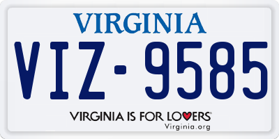 VA license plate VIZ9585