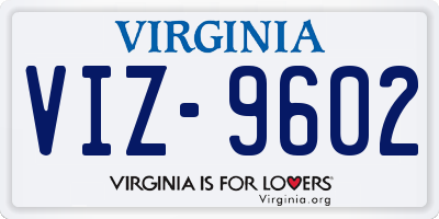 VA license plate VIZ9602