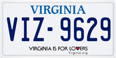 VA license plate VIZ9629