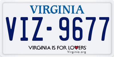 VA license plate VIZ9677