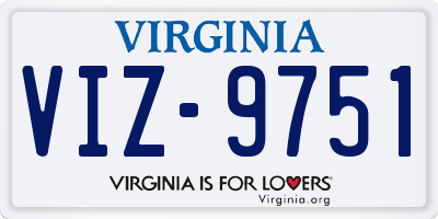VA license plate VIZ9751