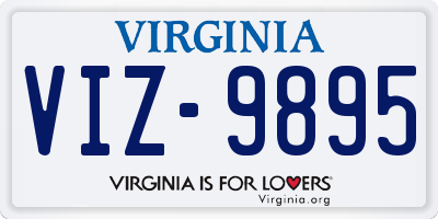 VA license plate VIZ9895