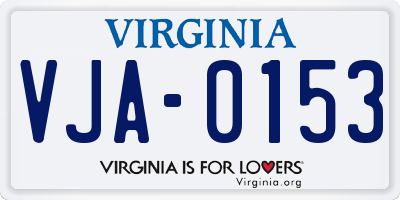 VA license plate VJA0153