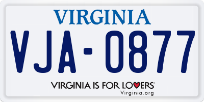 VA license plate VJA0877