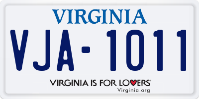 VA license plate VJA1011