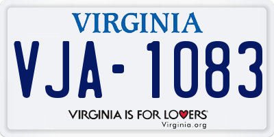 VA license plate VJA1083