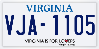 VA license plate VJA1105