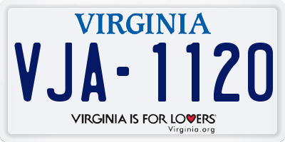 VA license plate VJA1120