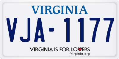 VA license plate VJA1177