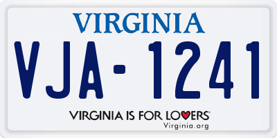 VA license plate VJA1241