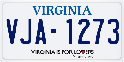 VA license plate VJA1273