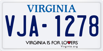 VA license plate VJA1278