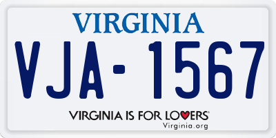VA license plate VJA1567