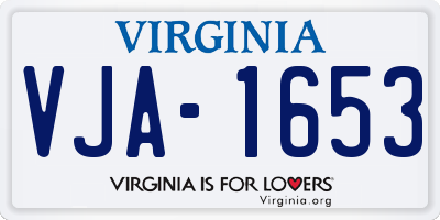 VA license plate VJA1653