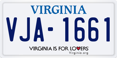 VA license plate VJA1661