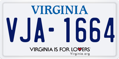 VA license plate VJA1664