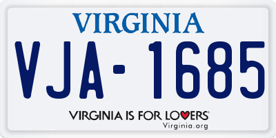 VA license plate VJA1685