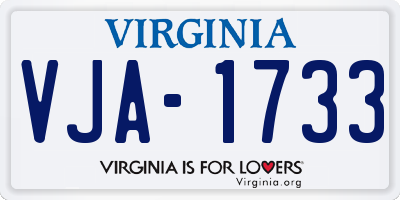 VA license plate VJA1733