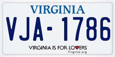 VA license plate VJA1786