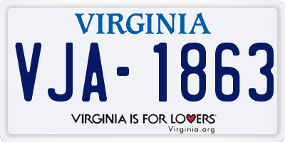 VA license plate VJA1863