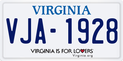 VA license plate VJA1928