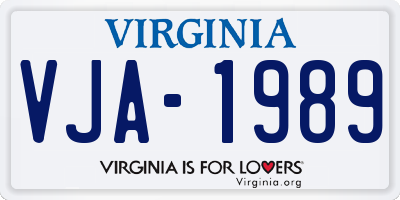 VA license plate VJA1989