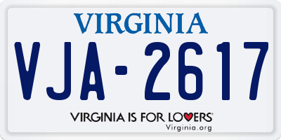 VA license plate VJA2617