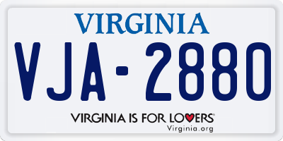 VA license plate VJA2880