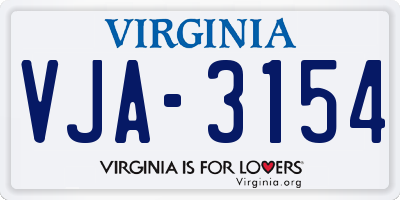 VA license plate VJA3154