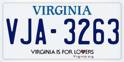 VA license plate VJA3263