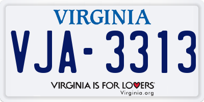VA license plate VJA3313