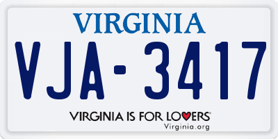 VA license plate VJA3417
