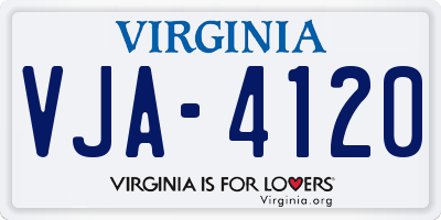 VA license plate VJA4120