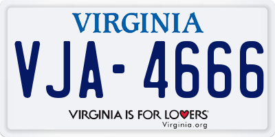 VA license plate VJA4666