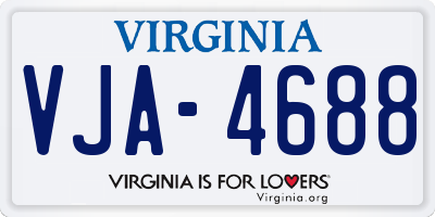 VA license plate VJA4688